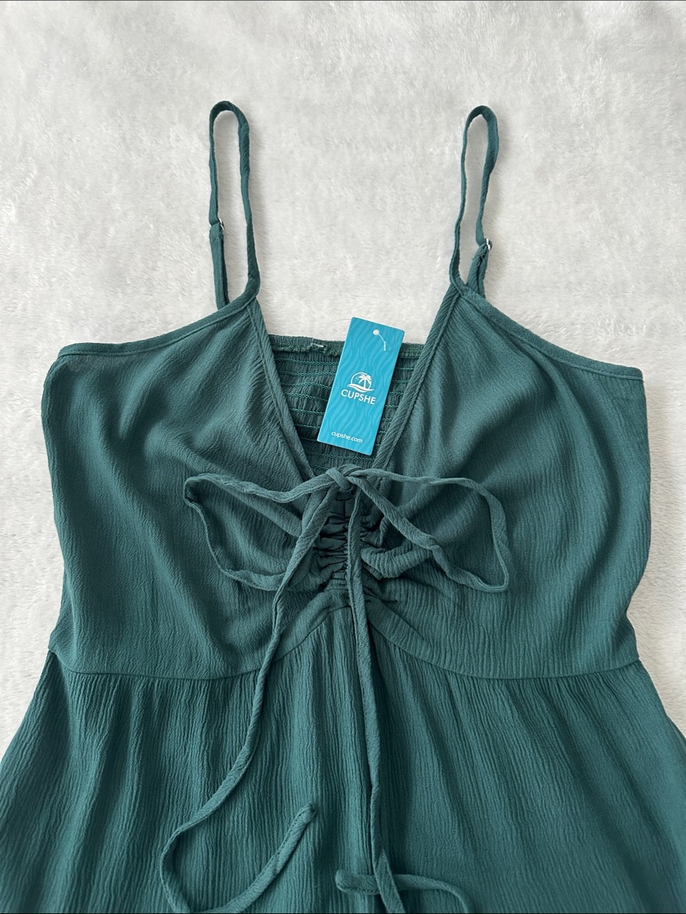 Cupshe Tie Front Cami Wide Leg Jumpsuit Size M NWT - Picture 8 of 14